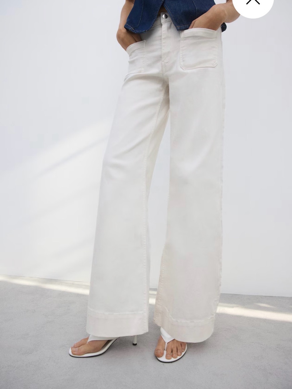 Wide-Leg White Women’s Jeans size 12
